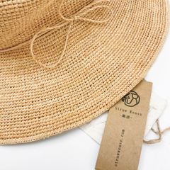 StrawWeave Eco-Friendly Handwoven Raffia Sun Hat  Handmade Women's Wide-Brim Foldable Straw Hat, Summer Travel, Beach & Vacation Sun Hat