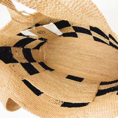 StrawWeave Eco-Friendly Handwoven Raffia Color-Block Large-Capacity Shoulder Bag  Travel & Vacation Straw Beach Bag, Bucket Bag, Casual Commuter Handbag