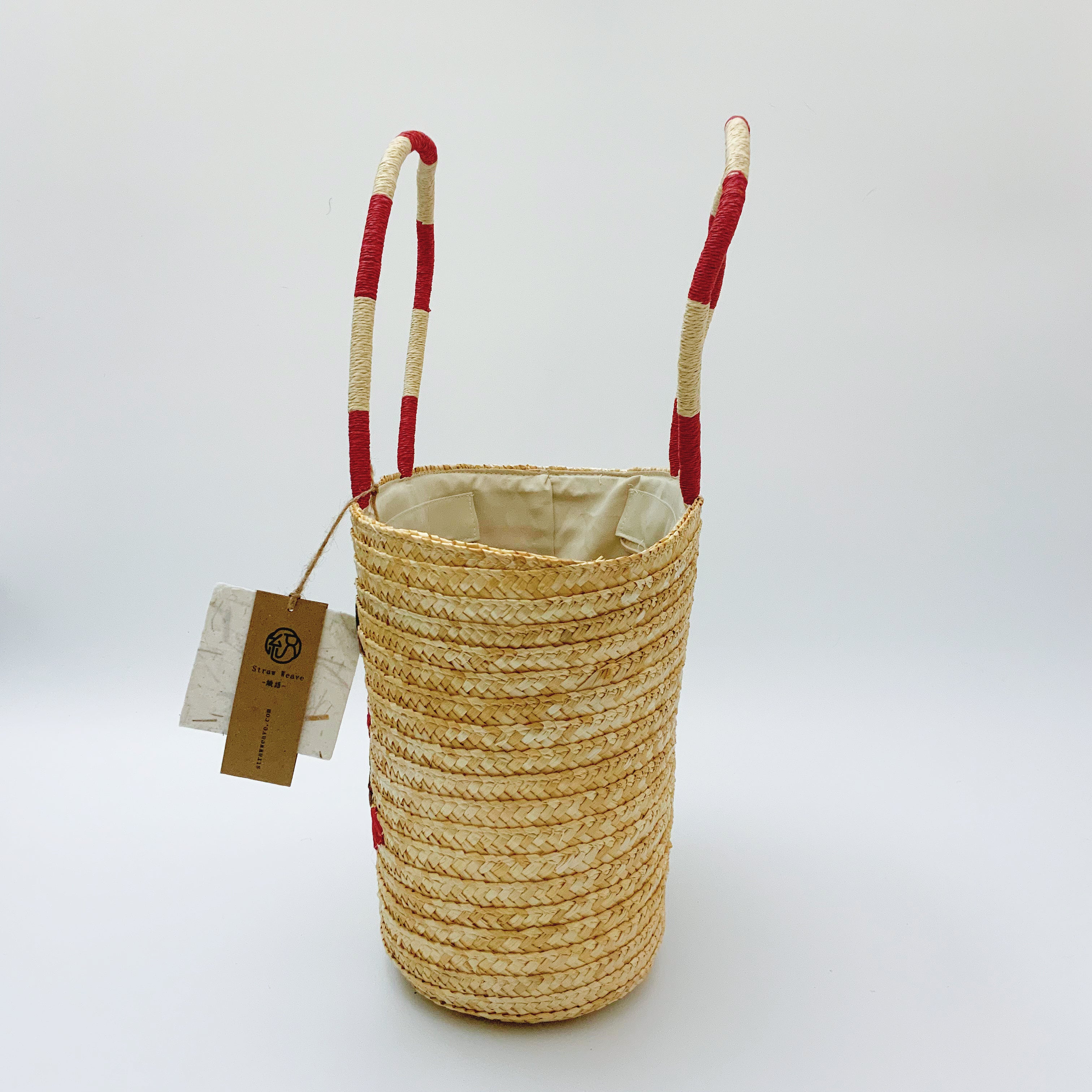 StrawWeave Eco-Friendly Handwoven Niche Embroidered Cherry Shoulder Straw Bag  New Fashion Large-Capacity Wheat Straw Woven Bag, Beach & Vacation Tote Bag