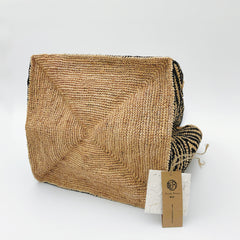 StrawWeave Eco-Friendly Handmade Raffia Tote Bag, Women's Large Capacity Color-Block Woven Shoulder Handbag, Stylish Summer Beach Vacation Purse