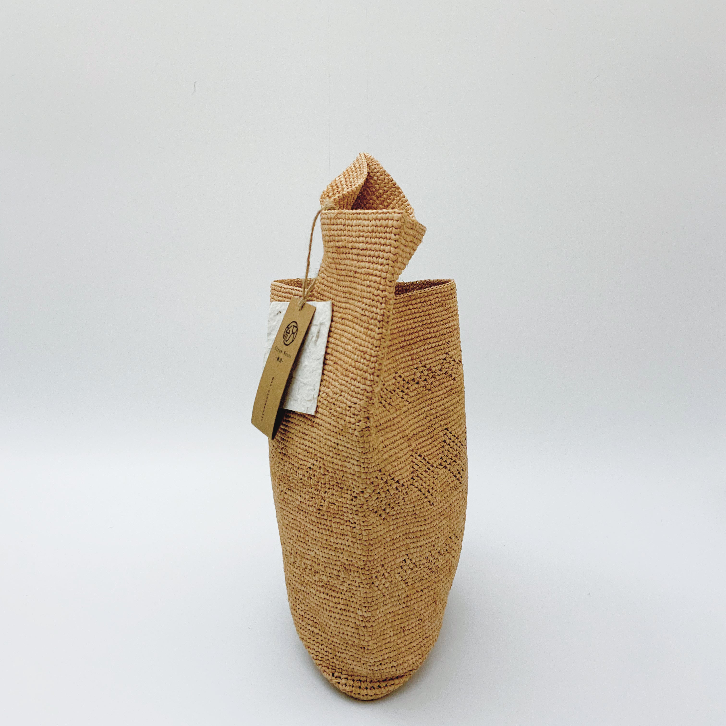 StrawWeave Handmade Raffia Tote Bag  Eco-Friendly Large Woven Summer Beach Bag for Women, Vintage Travel Handbag