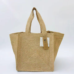 StrawWeave Eco-Friendly Handmade Raffia Tote Bag, Women's Large Capacity Woven Shoulder Handbag, Simple Fashion Summer Beach Vacation Purse