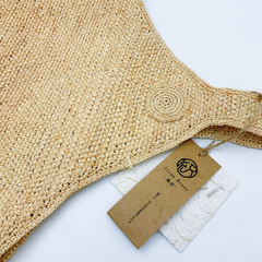 StrawWeave Handmade Large Raffia Bucket Bag  Eco-Friendly Summer Casual Shoulder Bag for Women, Colorblock Woven Tote