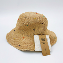 StrawWeave Eco-Friendly Handwoven Raffia Colorful Polka Dot Straw Hat  Womens Sweet-Style Wide-Brim Sun Hat, Foldable, Beach, Fisherman, Vacation, Summer Sun & Beach Hat