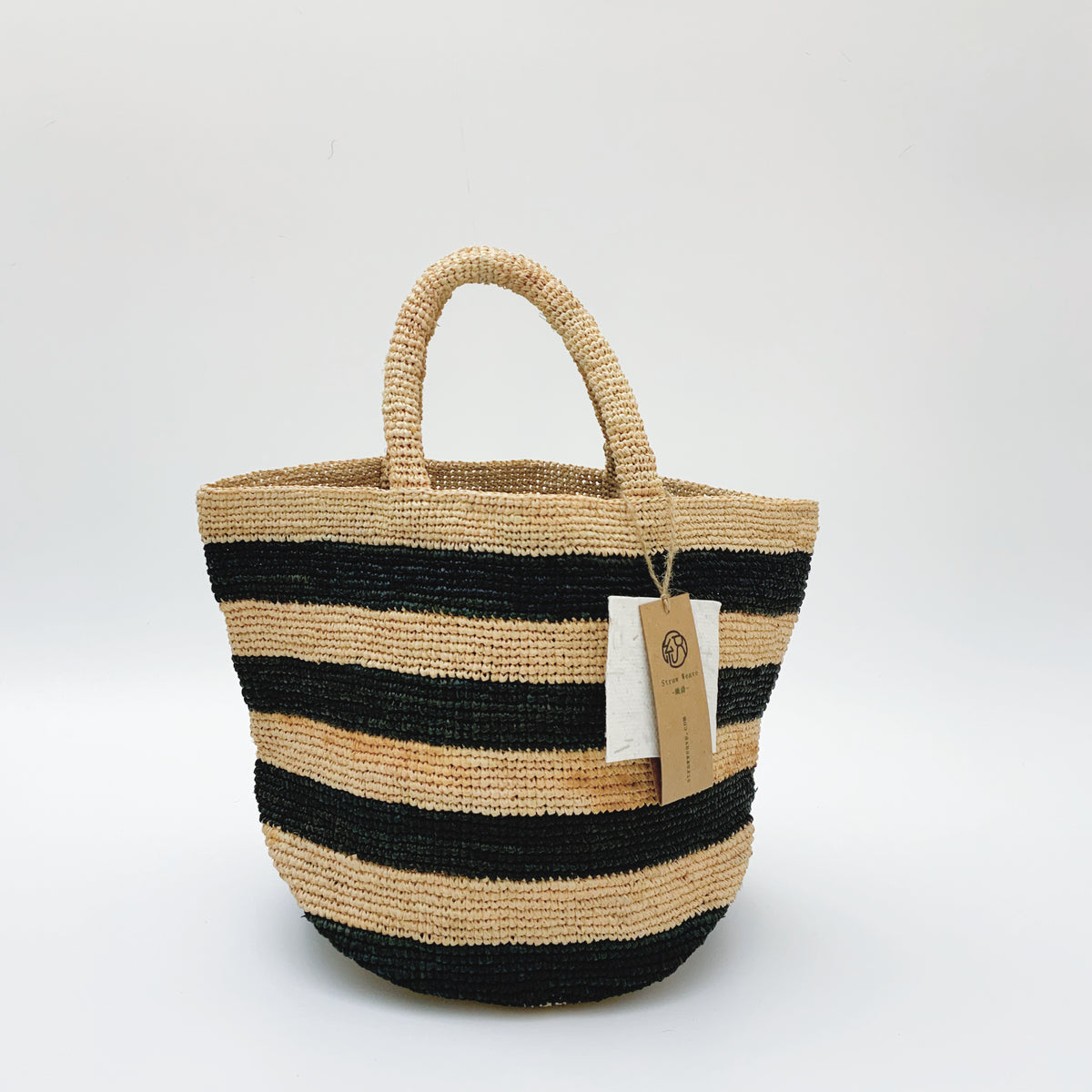 StrawWeave Eco-Friendly Handmade Raffia Tote Bag, Women's Large Capacity Striped Color-Block Woven Handbag, Stylish Top-Handle Summer Beach Vacation Purse